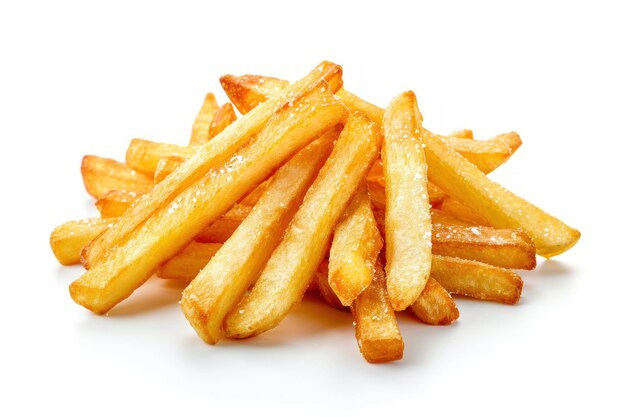 Tas de frites sur fond blanc