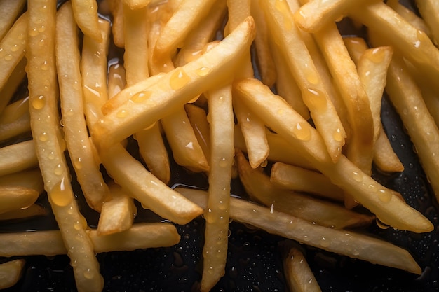 Photo un tas de frites avec le mot français dessus