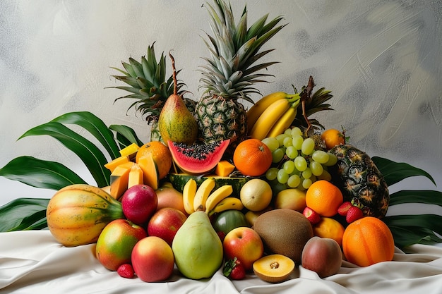 Un tas de fruits tropicaux variés