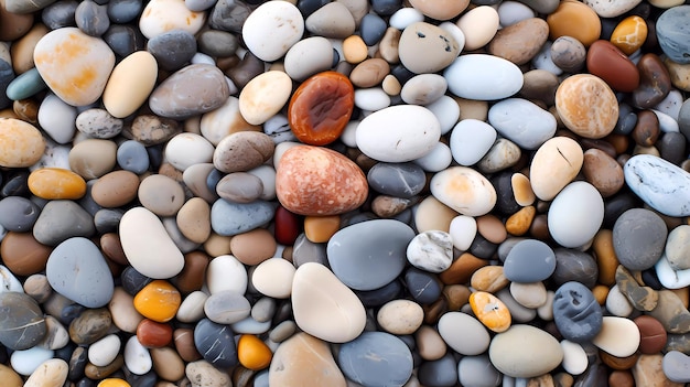 Un tas de galets sur une plage