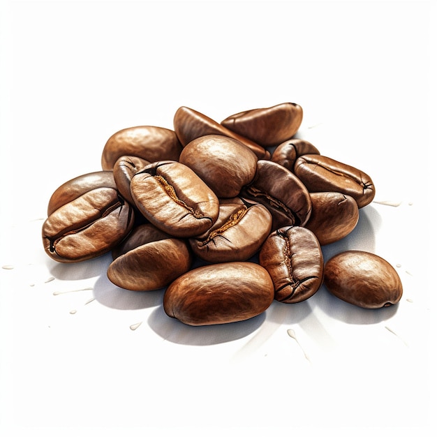 un tas de grains de café bruns avec les mots « café » en bas.