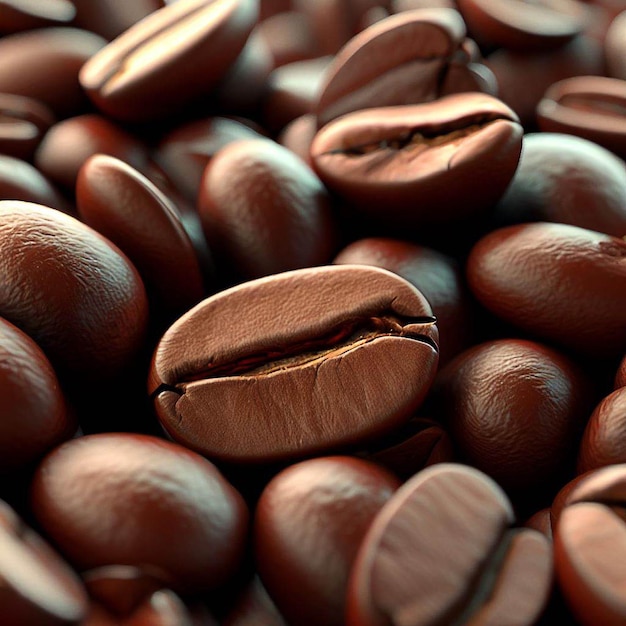 Un tas de grains de café dont un avec un petit trou au milieu.