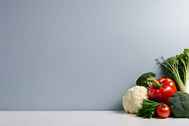 un tas de légumes sont sur une table dont l'un est blanc