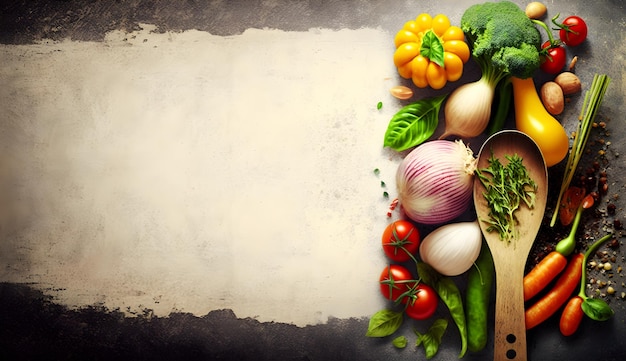 Photo un tas de légumes sur une table