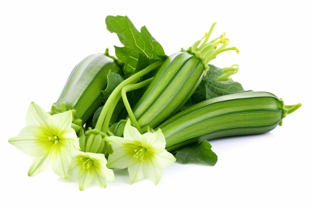 un tas de légumes verts avec un fond blanc