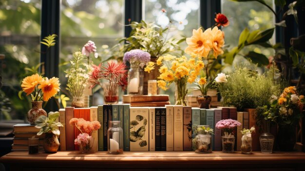 Un tas de livres sur une table