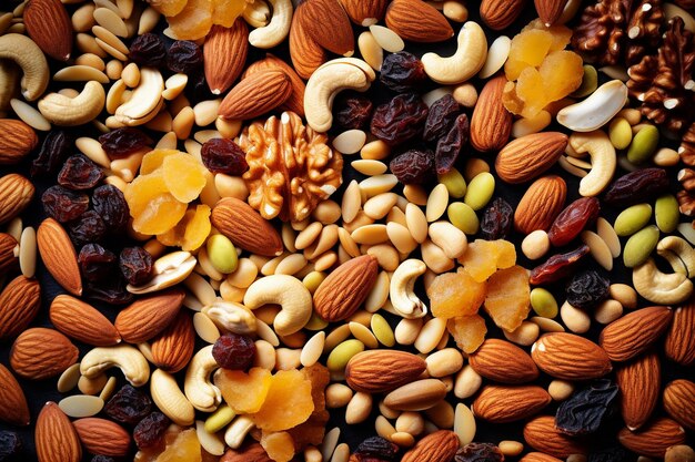 un tas de noix comprenant des amandes et des amandes