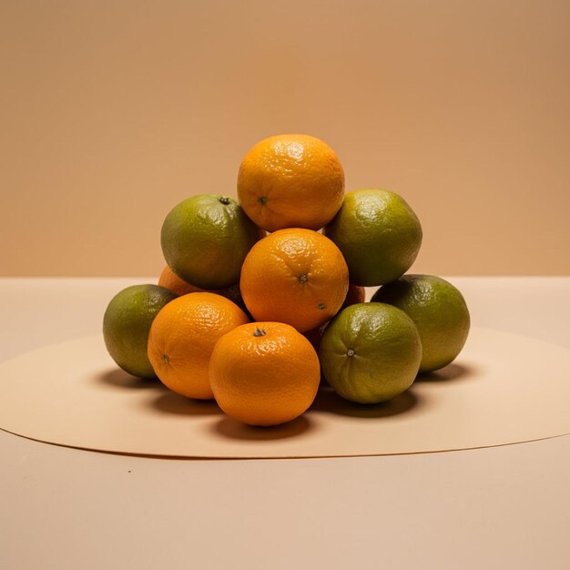 un tas d'oranges et de citrons sont sur une table