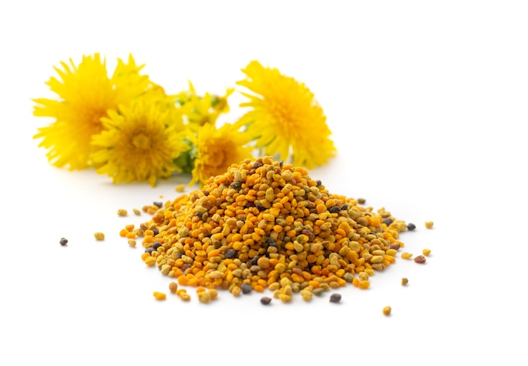 Photo tas de pollen d'abeille ou perga isolé