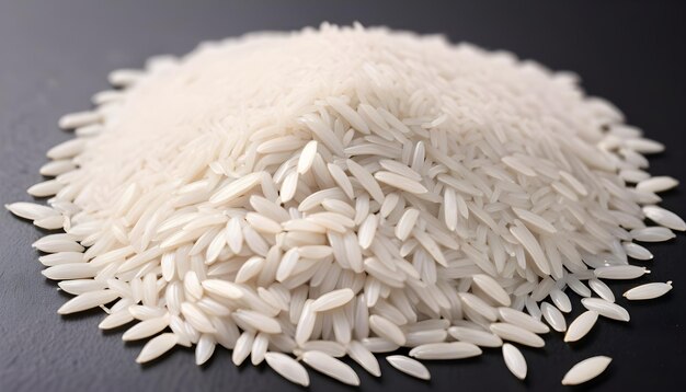 un tas de riz avec un fond blanc