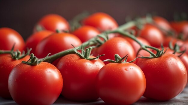 Photo un tas de tomates rouges fraîches mûres dans une rangée