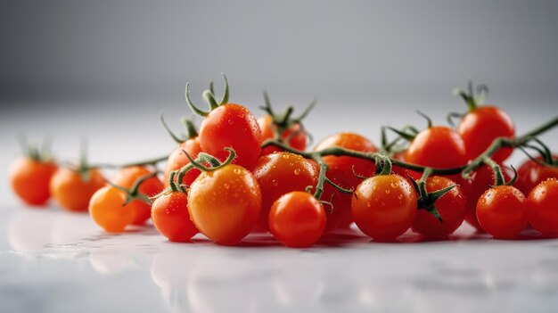 Un tas de tomates sur une surface blanche