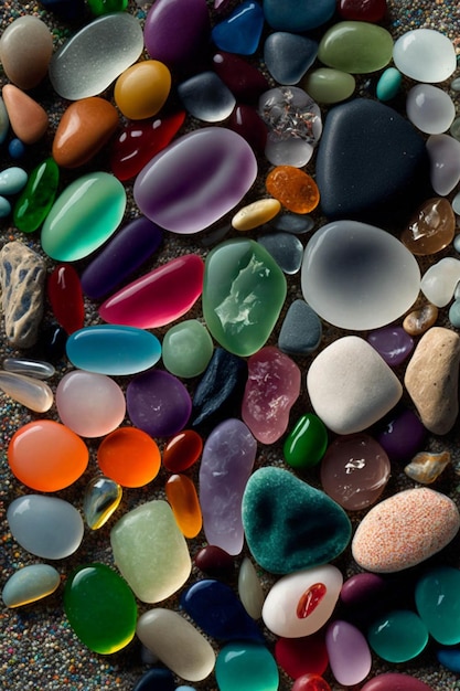 Tas de verre de mer assis au sommet d'une ai générative de plage de sable