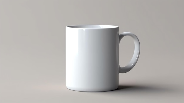 Une tasse blanche avec une anse