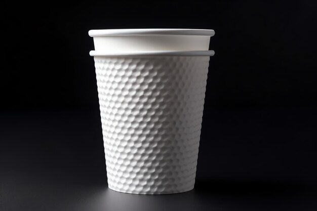 Photo une tasse blanche avec un fond noir