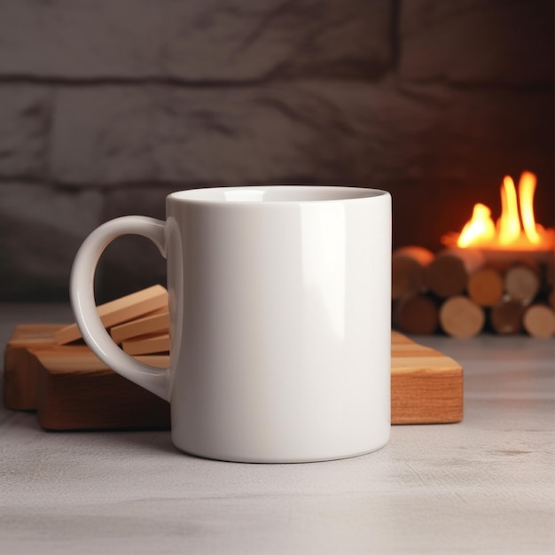 Une tasse blanche avec le mot "café" dessus