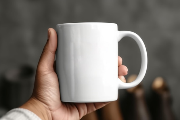 Une tasse blanche vide vide style maquette illustration générée par AI