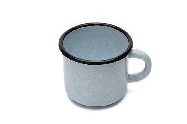 Tasse bleue vintage en fer isolé