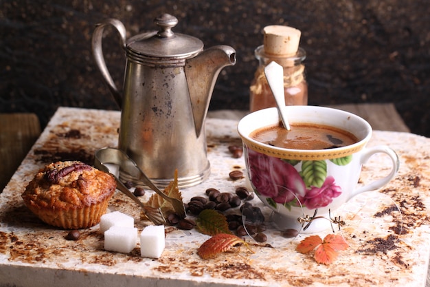 tasse de café au petit déjeuner