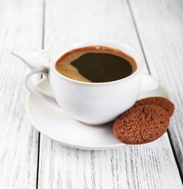 Tasse de café et des biscuits