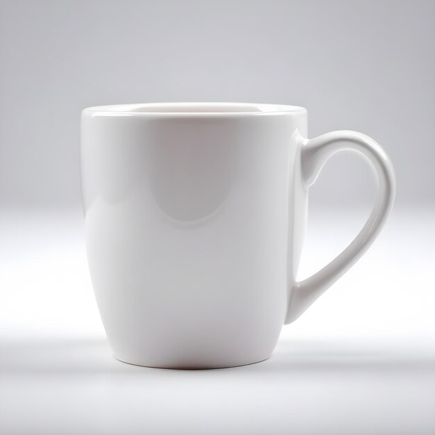 Photo une tasse de café blanche sur fond blanc