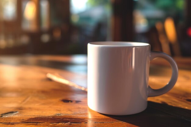 Une tasse de café blanche en gros plan.