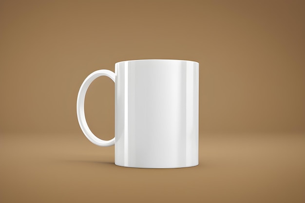 Tasse à café blanche isolée sur fond beige