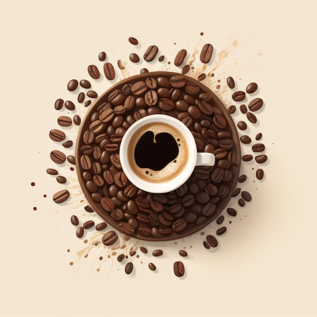 Une tasse de café avec un café dedans