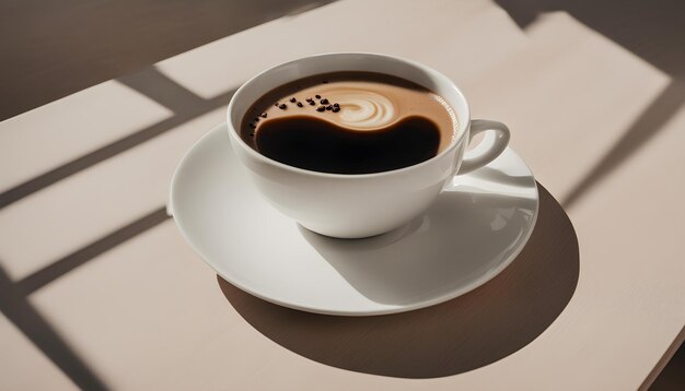 Photo une tasse de café avec un cappuccino sur le côté
