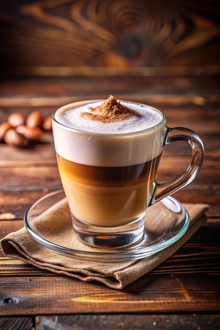 Photo une tasse de café avec un cappuccino mousseux sur le dessus