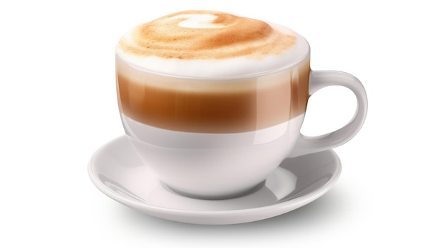 Une tasse de café avec un cappuccino mousseux sur le dessus.