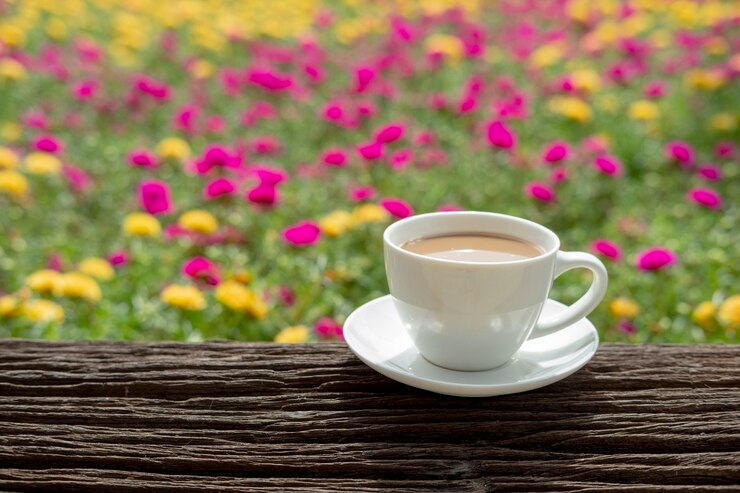 tasse à café en céramique blanche dans la nature