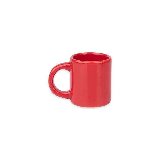 Tasse à café en céramique rouge isolé sur fond blanc