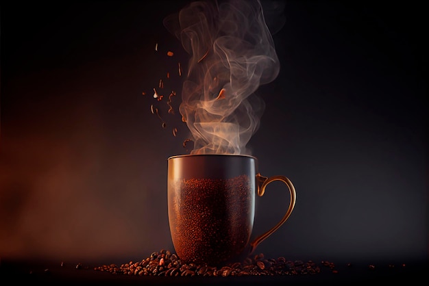 Tasse de café chaud AI générative