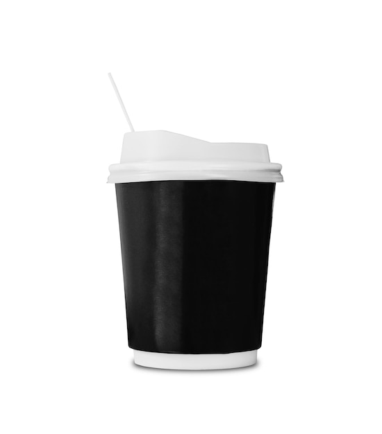 Une tasse de café chaud sur blanc