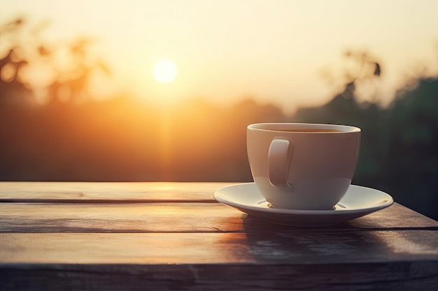 Tasse de café chaud sur la table relax time matin time Made by AIIntelligence artificielle