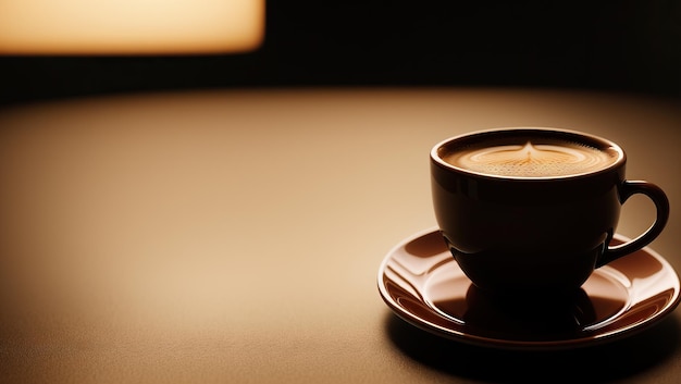 Tasse de café chaud sur la table