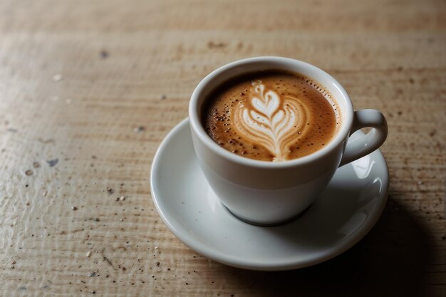 Une tasse de café avec du lait généré avec l'IA