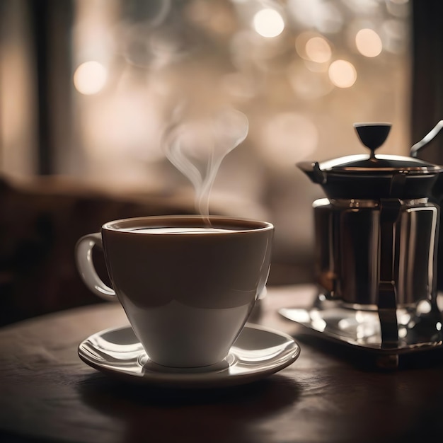 Une tasse de café avec du lait