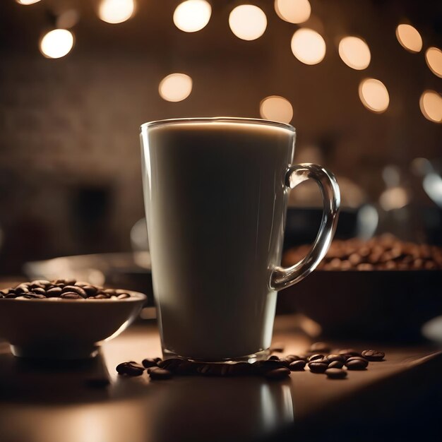 Une tasse de café avec du lait