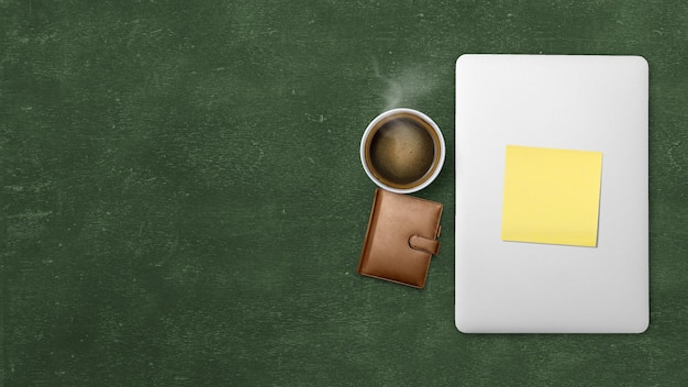 Tasse de café avec du papier vide sur fond texturé Concept de la journée internationale du café