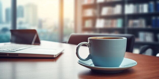 tasse à café sur l'espace de travailAi générative