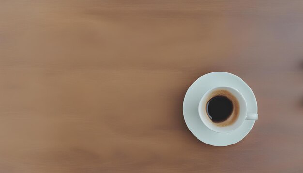 Photo une tasse de café est assise sur une table avec une soucoupe dessus