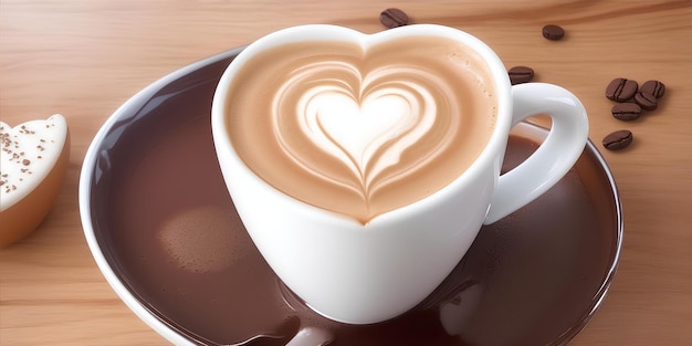 tasse à café en forme de coeur café amour