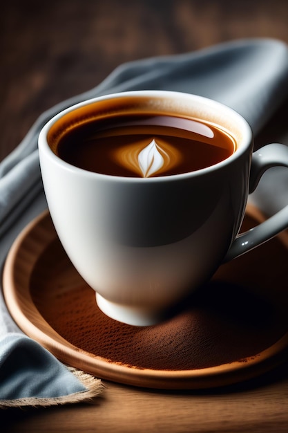 Une tasse de café avec de la fumée colorée