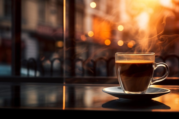 Tasse à café et grains de café