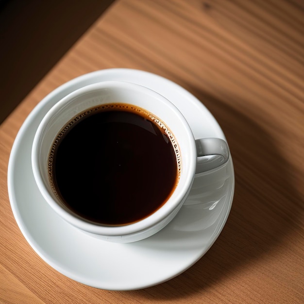 Une tasse de café et des haricots