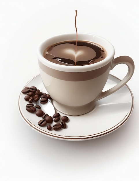 Tasse de café avec des haricots