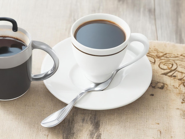 Une tasse de café avec une horloge générée