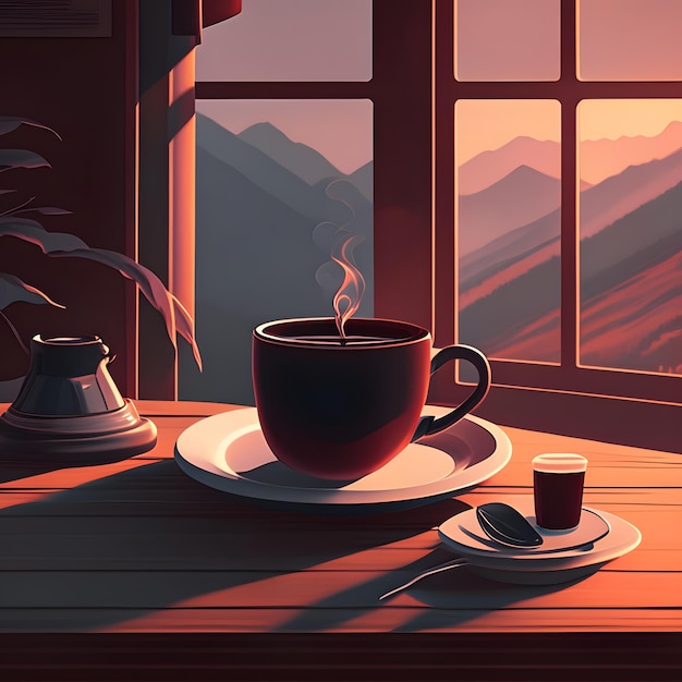 une tasse de café illustration esthétique